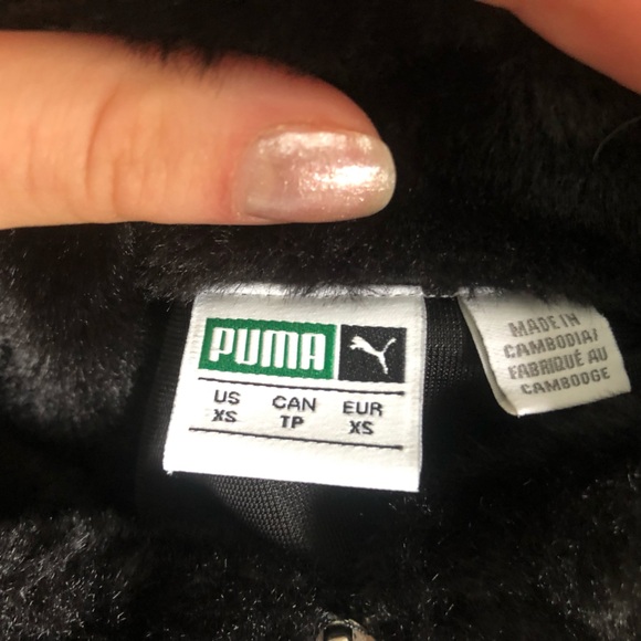 Puma women’s half-zip black fur jacket XS - Picture 4 of 6